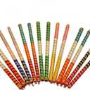 Craftsofindia Colorful Decorated Wooden Dandiya Stick 4pcs (2 Pairs) Dandia Stick For Navratri Dandiya Garba Dance