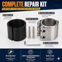 Pipe Repair Clamp1 inch(33mm-36mm) Stainless Steel Leak Sealer, Heavy Duty Pipe Leak Repair Kit for Metal & PVC Pipes, for Burst & Crack Water Pipe Emergency Maintenance
