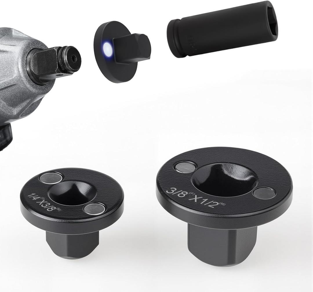 Socket Adapter Set, Low Profile Impact Socket Adapter for Tight Spaces, Impact Insert Drive Ratchet Adapters 1/4" to 3/8", 3/8" to 1/2" (2PC)