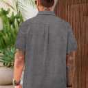 Runcati Mens Cuban Guayabera Shirts Short Sleeve Linen Button Down Shirt | Casual Shirt, Beach Summer, Mexican Shirts, Spread Collar (XL)