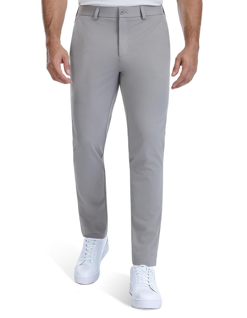 BLUE CHILL Mens Golf Pants Quick Dry with Pockets Light Grey 36W30L (Gray)