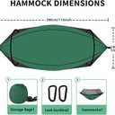 Camping Hammock with Mosquito Net - Double & Single Portable Hammocks with 2 Tree Straps, Lightweight Hammock Tent for Outdoor Camping, Hiking, Backpacking, Beach & Backyard (Dark Green)