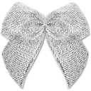Mini Silver Satin Bows with Self-Adhesive Tape (1.5", 200 Pack)