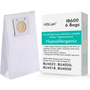 Great Replacement Kenmore intuition Vacuum Bags IB600 HEPA, Hypoallergenic, Apply for Kenmore BU4022, BU4020, BU4018, BU4050