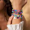 12pcs Volcanic Stone Beaded Cat Bracelets for Girls Kids Women, Cute Animal Cat Charms Adjustable Bracelets, Cat Party Favors Goodie Bag Stuffers Classroom Rewards Girls Play Jewelry Gift