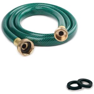 4FT Leader Hose for Garden Connector: Flexible PVC Short Water Hose with Brass Fittings for Hose Reel RV Water Filter Pressure Washer and Outdoor Faucet Connection