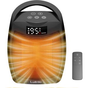 Portable Ceramic Space Heater 1500W, Fast Heating, Digital Display with Touch Controls, Built-in Handle, Overheat and Tip-Over Protection, Ideal for Home, Bedroom, and Office Heating