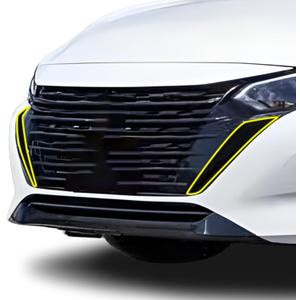 BOGAR TECH DESIGNS Front Chrome Delete Overlay Film Compatible with Nissan Sentra 2024-2025, Gloss Black