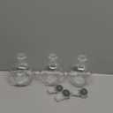 Tessco 3 Pcs Spherical Potion Bottles Round Glass Clear Potion Jars Large Decorative Witch Bottles for Halloween Christmas Costume Props DIY Crafts Decoration(5.31 inches,Round Ball Stopper)