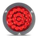 Partsam 4" Round Red LED Stop Turn Tail Light Brake Trailer Light 24LED, 4 Inch Round Led Trailer Tail Light Red Flange Mount Waterproof for RV Trucks 12V DC