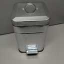 CEROELDA Small Trash Can with Lid-5L/1.3 Gal,Outdoor Dog Poop Garbage Can-Farmhouse Retro Metal Waste Bin w/Step Pedal for Bathroom Bedroom Office-Soft Close-Galvanized Steel