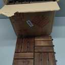 AN68 Pack of 10 Deck Tiles - 12"x12" Interlocking Natural Solid Acacia Wood for Outdoor & Indoor, Patio Garden, Balcony, Poolside - Natural Color