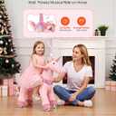 VEVOR Ride On Horse, Riding Pink Unicorn Toys for Kids, No Battery Required, Smooth Wheels with Anti-Roll Stop Ring, Upgraded Raised Seat, Handles, Pedals, 110 lbs Max Load Capacity for Ages 3-8