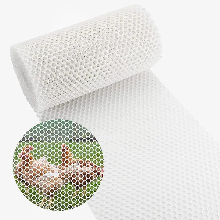 Plastic Chicken Wire Mesh Fence 15.7IN x 66FT,Poultry Fencing Garden Netting,Animal Barrier Fence,Construction Barrier Netting,Hexagonal Fencing for Farm,Frame Crafts,Floral Netting