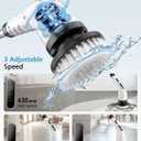 Electric Spin Scrubber for Cleaning Bathroom, Shower Scrubber Cordless Cleaning Brush with IPX7 Waterproof & 3 Speed, 9 Brush Heads, Bathroom Cleaning Supplies for Shower Tub Kitchen Tile Toilet Floor