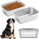 Fhiny 3 PCS Stainless Steel Dog Bowl, 1.2 Gallon Capacity Metal Dog Food & Water Bowls for Medium, Large, X-Large Dogs Indoor & Outdoor Universal Dog Bowl Dishwasher Safe
