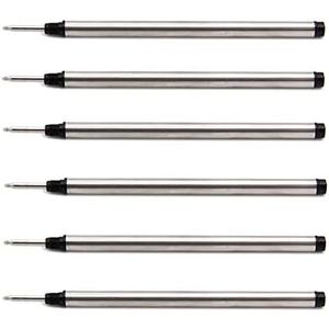 113mm (4.42) x 6mm (0.24), 0.5 Tip, Compatible Rollerball Pen RefillsCompatible with Mont Blanc PN:105159/107878/MNB107878 M710 H-12 M401/M506 P163, German Ink, (Black 6PCS)