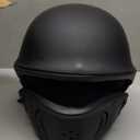 Milwaukee Helmets MPH9830DOT Rascal 3/4 Open Face Flat Black 2 in 1 Motorcycle Helmet Biker - Large