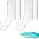 Gerrii Invisible Surfboard Wall Mount, Clear Acrylic Surf Board Rack for Wall, Surfboard Holder for Longboard Shortboard Snowboard, 2 Pack