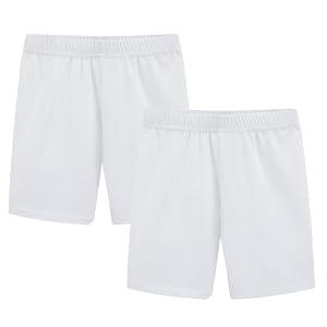 GUOGUOWU Girls' Basic Cartwheel Short Cycling Bike Shorts for Girls Dance Shorts White 2 Pack 9-10 Years