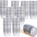 300 Pack Aluminum Foil Ramekins, 4 oz Disposable Ramekins, Tin Baking Cups for Tart, Pudding, Cupcake, Souffle, Appetizer