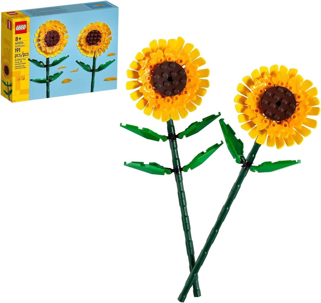 LEGO Sunflowers - Building Toy for Kids, Girls and Boys Ages 8+ - Artificial Sunflowers for Home Decor and Display - Gift for Her and Him - 40524
