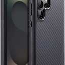 for Samsung Galaxy S Ultra Case Carbon Fiber,Fits MagSafe, Military-Grade Drop Cover,Sturdy Carbon Fiber for S Ultra Phone Case,6.8 Inch,Supports Wireless Charging, Black/Grey