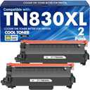 TN830XL TN830 TN 830XL 830 Toner for Brother Printer DCP-L2640DW HL-L2460DW Replacement for Brother TN830 XL/V/R 830 XL TN-830XL Cartridge MFC-L2820DW HL-L2405W HL-L2400D HL-L2480DW Black High Yield