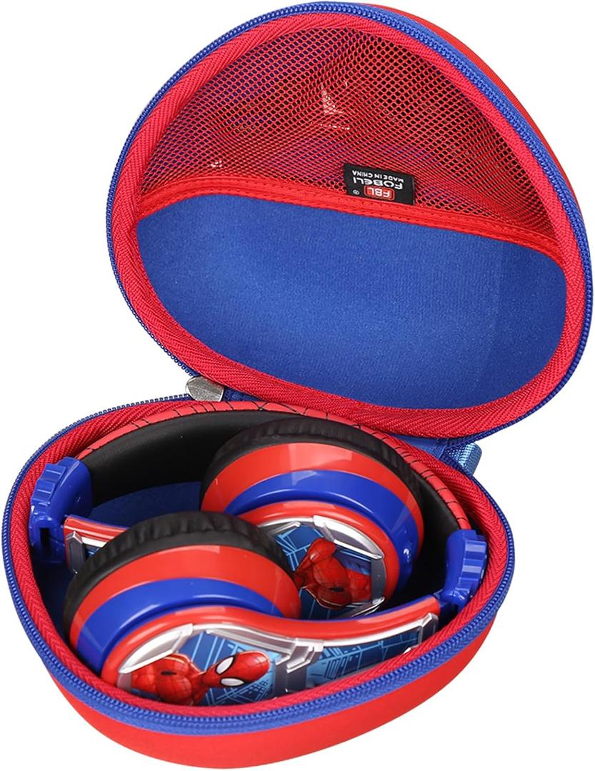 FBLFOBELI Hard Case Compatible with JLab Studio Wireless On-Ear Headphones/eKids Spiderman Wireless Bluetooth Headphones, Protective Shockproof Storage Holder (Red+Blue)