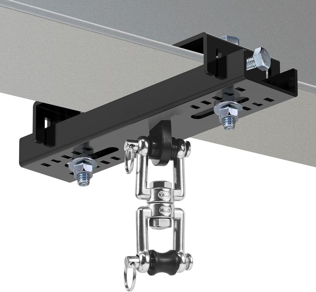 Foozet Punching Bag Hanger,Beam Clamp Heavy Bag Mount,Heavy Duty Holder for Boxing,Heavy Bag hangerStainless Steel Swivel Chain with Carabiner (3.5 to 7.5")