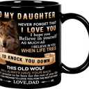 Fatbaby Daughter Coffee Mug Gifts From Dad, Dad To My Daughter Gifts for Birthday Mothers Day Christmas Thanksgiving Farewell Tea Cup 11OZ