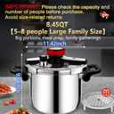 8.46 Quart Stainless Steel Pressure Cooker, Large Capacity Stovetop Pressure Cooker, Induction Ready, Heavy Duty Construction, Safe Pressure Cooker for Family Meals