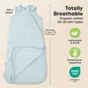 2-Pack Organic Baby Sleep Sacks, 100% Cotton - Soft & Breathable 0.5TOG Baby Wearable Blanket, Toddler Sleeping Sack 0-6 Months, Easy to Wear Transitional Swaddles for Newborns, Infants (Glacier, S)