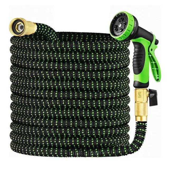 Garden Hose 150Ft Stainless Steel Water Hose Heavy Duty with 10 Way Nozzle-Flexible Lightweight Durable No Kink & Tangle, Strong, Off Valve for Outdoor Yard