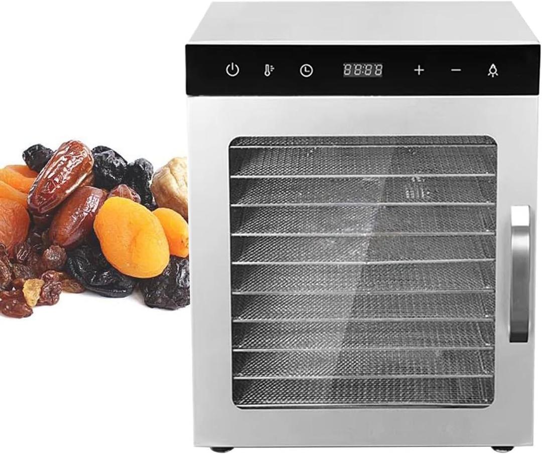 1000W Commercial Freeze Dryer, 10/12 Layers Food Dehydrator, Timing: 0-24 H, Temperature: 86~194, Electric Drying Fruits Machine for Vegetables, Meat, Seafood,12Layer