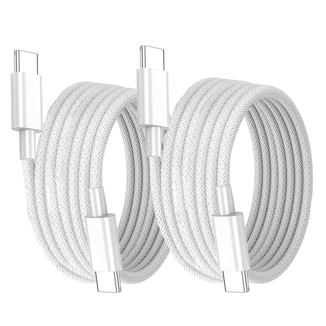 2-Pack 6.6Ft USB C Fast Charger Charging Cable for iPad Pro 13/12.9/11 inch (1st/2nd/3rd/4th/5th/6th), iPad Air 5/4, Mini 6, iPad 10th Gen and MacBook Pro Air 60W Type C to C Woven Charging Cord
