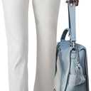 Sidefeel Women's High Waisted Jeans Strechy Fashion Raw Hem Straight Leg Ankle Denim Pants with Pockets Size 12 White