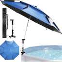 Extra Large Above Ground Pool Umbrella, Portable Outdoor Patio Umbrella for Pool 360 Adjustable Sun-Resistant Pool Shade Umbrella, 7.5ft Swimming Pool Accessories for Fishing Beach Camping