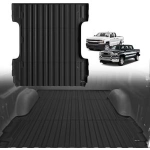 TripleAliners Truck Bed Mat Compatible with 2007-2018 Chevy Silverado/GMC Sierra 1500 Accessories 5.8FT Vehicle Bed Perfectly Flush All Weather Protection TPE HeavyDuty Pickup Car Cargo Mat