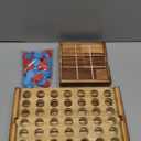 Glintoper Tic Tac Toe & 4 in a Row Tables Game Set, Classic Board Line Up 4 for Living Room Rustic Table Decor and Use as Game Top Wood Guest Room Decor Strategy Board Games for Families