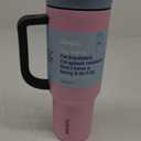 Owala Stainless Steel Triple Layer Insulated Travel Tumbler with Spill Resistant Lid, Straw, and Carry Handle, BPA Free, 40 oz, Dusty Pink