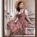 HLiWEGNS Dark Brown 14x17 Frame -Single Frame - Rustic Woodgrain 14 x 17 Poster Frame with Plexiglass for Wall Gallery Display, 14x17 Picture Frame for Puzzles, Artwork, Photos and Posters