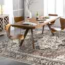 Washable Living Room Area Rug - 8x10 Large Bedroom Rug Distressed Oriental Non-Slip Non-Shedding Print Floor Carpet for Dining Room Kitchen (Beige, 8 x 10)