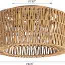 Rattan Ceiling Light Fixture, 3 Light Bohemian Modern Woven Ceiling Light, Boho Flush Mount Ceiling Light for Bedroom Living Room Dining Room, Bulb NOT Included