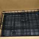 FDW Dog Crate for Small Dogs 18 Inch Folding Metal Wire Pet Cage Single Door W/Divider Panel Indoor Outdoor Kennel Leak-Proof Plastic Tray,Black