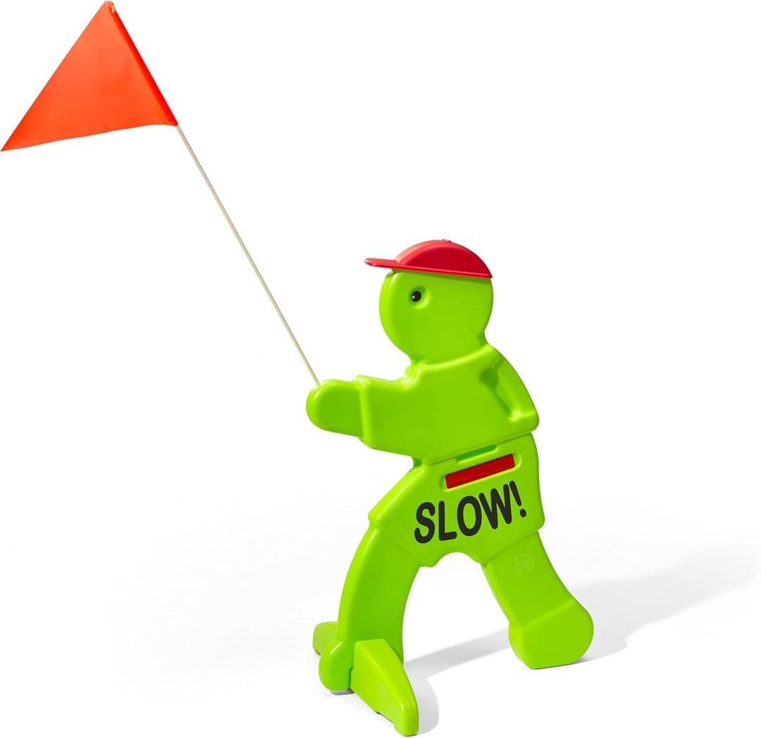 Step2 Kid Alert Street Safety Sign, Kids at Play Signage for Neighborhood Safety, 32-Inch Tall Reflective Caution Sign with Warning Flag