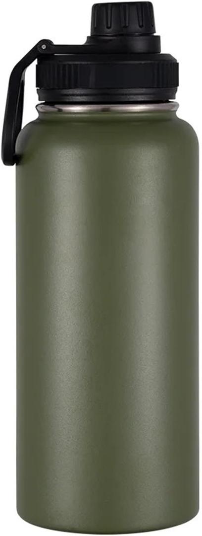304 Stainless Steel Insulated Water Vessel Sports Cup Outdoor Portable Large Capacity Hydration Multiple Sizes Hot Cold Keeping(Green,18oz)