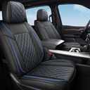 FREESOO Seat Covers for Dodge Ram 2026 2025 2024 2023 2022 2021 2020 2019 1500 Crew Cab, Leather Seat Cover Big Horn Lone Star Rebel, Black Blue