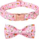 Unique style paws Easter Dog Collar with Bowtie Rabbit & Carrot Puppy Collar for Small Medium Large Boys Girls-S, Pack of 2
