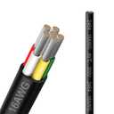 16 Gauge 6 Conductor Electrical Wire, 33FT 2464 16AWG 6 Wire Cable Black PVC Stranded Tinned Copper, 16/6 Cord Extension Low Voltage Cable